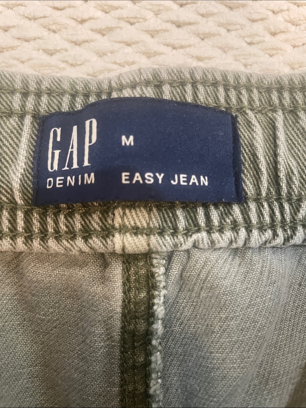 Gap denim easy jean 100% cotton pockets green casual pants jeans women’s size M - Picture 10 of 11
